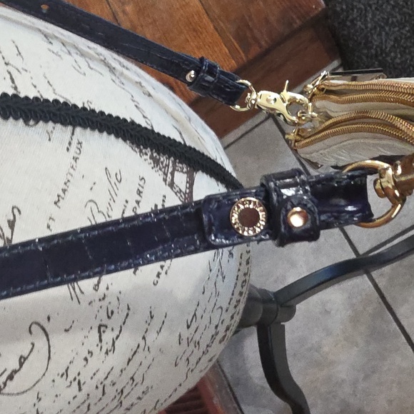 Brahmin Adjustable Crossbody Blue,  White, Reptile - Picture 9 of 16